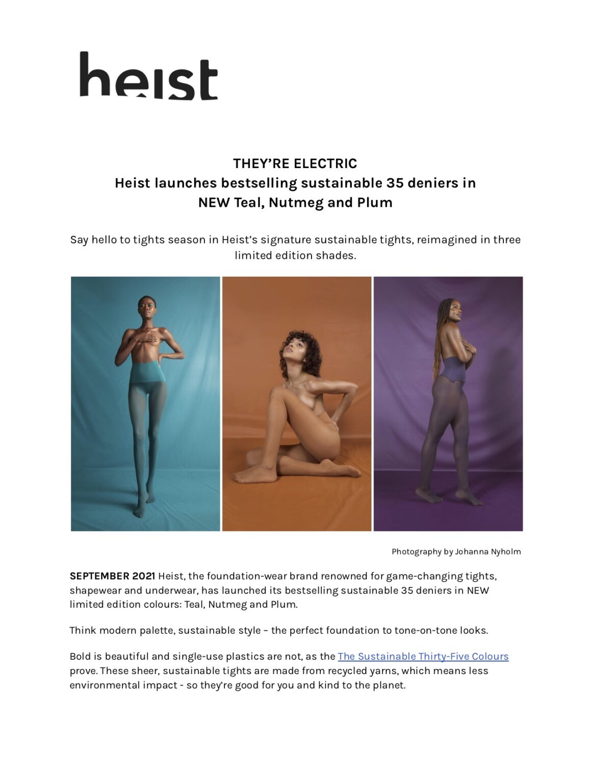 Heist - Autumn 2021, Sustainable tights