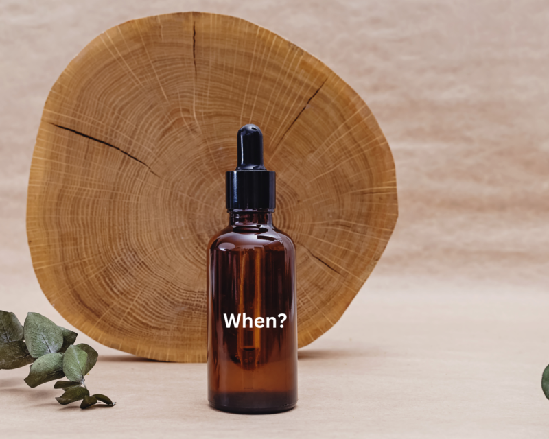 A brown Retinol serum bottle