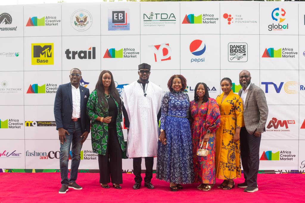 L-R Tope Akande (General Manager, Corporate communication LASAA), Yeside Ajidagba (Chief Marketing Officer/Wigwe University) Bada Akintunde Johnson (Co-founder Africa Creative Market/Country Manager Paramount Africa), Yvonne Victor-Olomu (COO, How Foundation/Wigwe University), Amanda Roach (Deputy Public Affairs Officer U.S. Consulate General, Lagos), Inya Lawal (Founder, Africa Creative Market/President, Ascend Studios Foundation), Ibrahim Aliyu (Cultural Affairs Specialist, U.S Consulate General, Lagos)