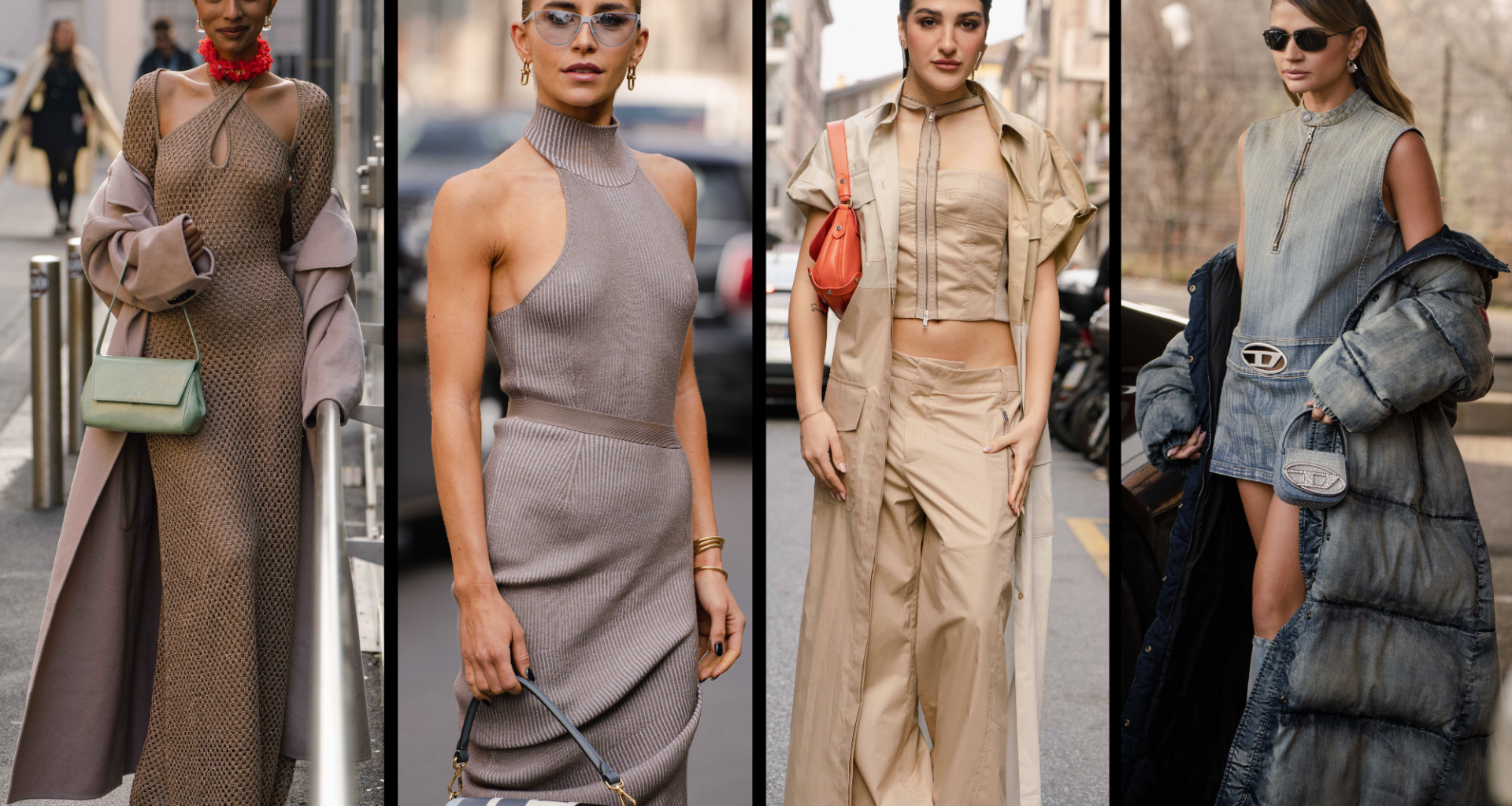 Fashion enthusiasts showcasing their unique street style at Milan Fashion Week 2024, highlighting early trend predictions