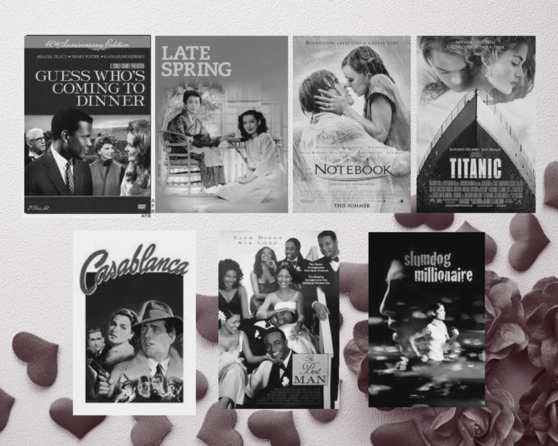 A curated selection of classic romance movies with a Valentine's Day theme, perfect for a cozy and memorable movie night in 2024