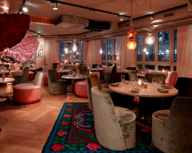 Elegant lobby of 25 Hours Hotel Terminus Nord, showcasing its vibrant and stylish design