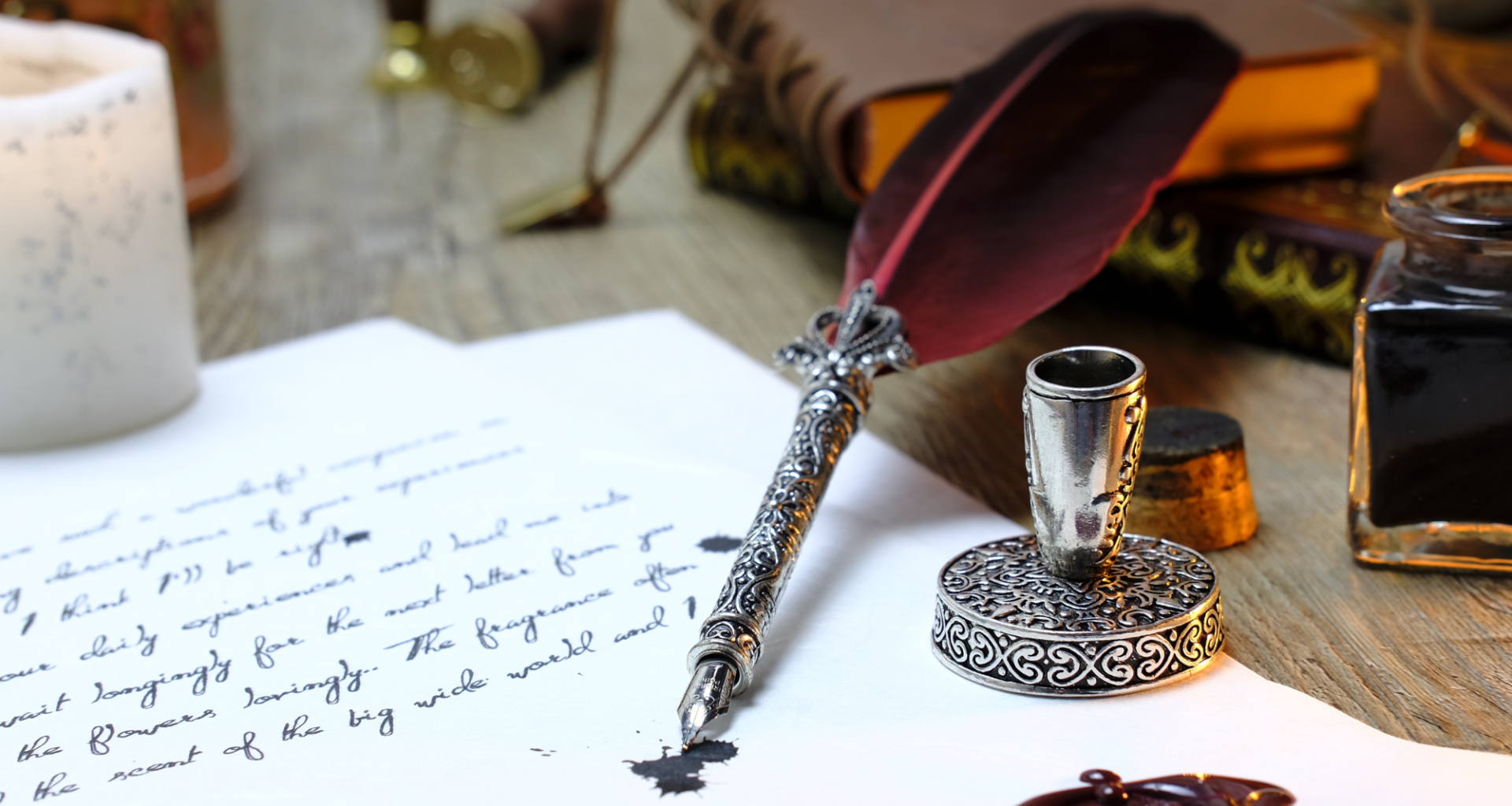 Artistic representation of an elderly woman's hands writing a heartfelt letter to a younger woman for International Women's Day, embodying mentorship and support.