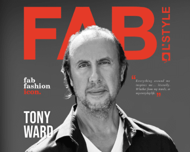 Portrait of fashion designer Tony Ward covering FAB L'Style Magazine Fashion Icon design, celebrating the essence of his brand and personal style