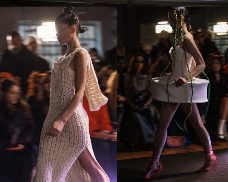 Models walking the runway showcasing the Arrives Sagabaoi Fall/Winter 2024 Collection Calypso, featuring vibrant colors and unique designs.