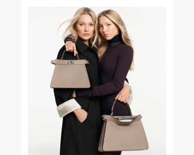 Mother-daughter duo, Kate Moss and Lila Grace, elegantly pose for Fendi Peekaboo Bag Campaign.