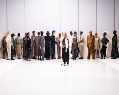 Group photo of Viviers and Andrea Adamo at SAFW, marking a 5-year collaboration celebration under OUR ELEMENT(AL) collection