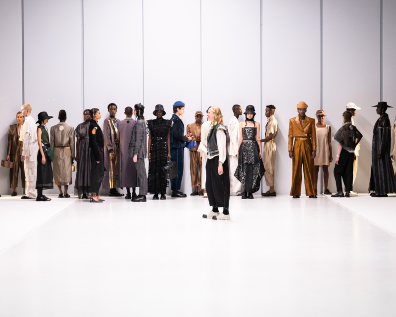 Group photo of Viviers and Andrea Adamo at SAFW, marking a 5-year collaboration celebration under OUR ELEMENT(AL) collection