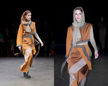 Models walking down the runway at the HLMW9 Presents Slow 24 Fashion Show, showcasing the latest in innovative fashion.