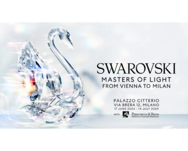 Visual announcement of Swarovski exhibition's new location in Milan, after Vienna tenure