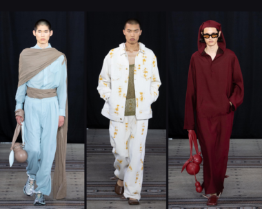 Models in 8ON8 Spring Summer 2025 collection, Sandboarding Express at Paris Fashion Week