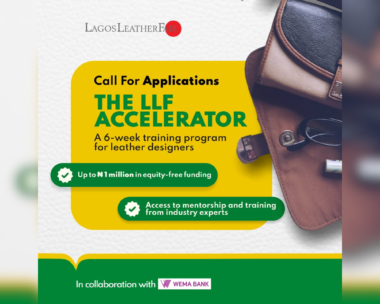 Poster announcement of The Lagos Leather Fair Accelerator Program in partnership with Wema Bank
