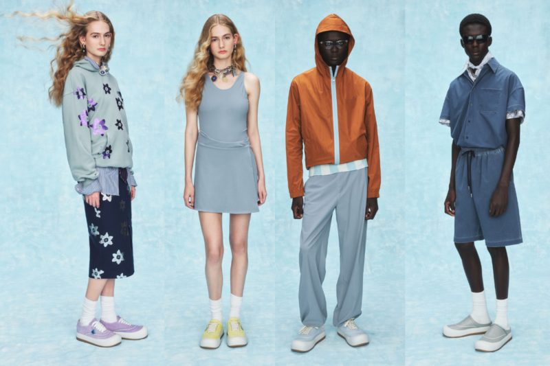 Models adorning Philippe Model Paris SS25 collection by Tuomas Merikoski at MFW