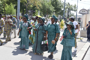 The Adire carnival in Vienna celebrates its tenth anniversary in Austria with procession