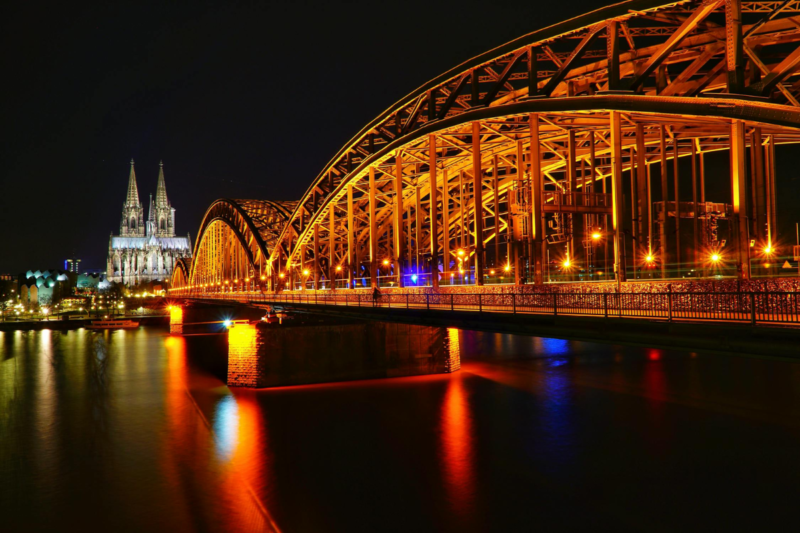 A night view of The Cologne Cathedral, Germany's Most Visited Landmark