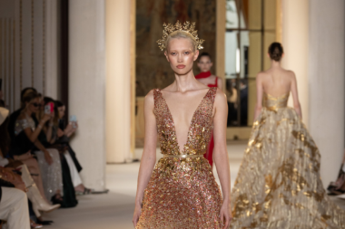 Paris Haute Couture Week, a model walking the runway showcasing latest collection from Tony Ward