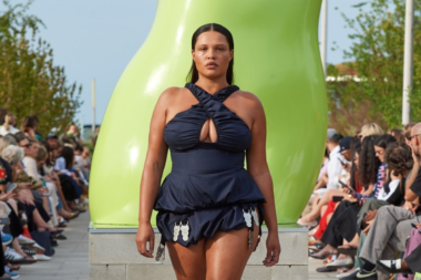 A model walking the runway at Sinéad O'Dwyer SS25 Show - Zalando Visionary Award Winner