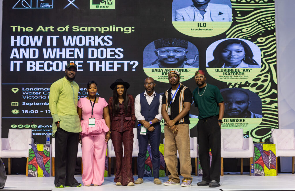 L-R: Bada Akintunde-Johnson, Country Manager, Paramount Africa; Olukorede Ikazoboh, Managing Director, SSA, Virgin Music Group; Foza Doza, Founder, Zaeda Oracle Limited; DJ Woske, DJ & Music Producer; Ilooise Omonhinmin, Media Personality & TV Presenter; and Yubby Nduonofit, Creative Lead, The Hindsight Podcast, at the just concluded Africa Creative Market 2024.