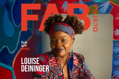 Louise Deininger on the cover of FAB L'Style Magazine as FAB ICON. A recognition of her transformative art pieces that emphasize healing through creativity