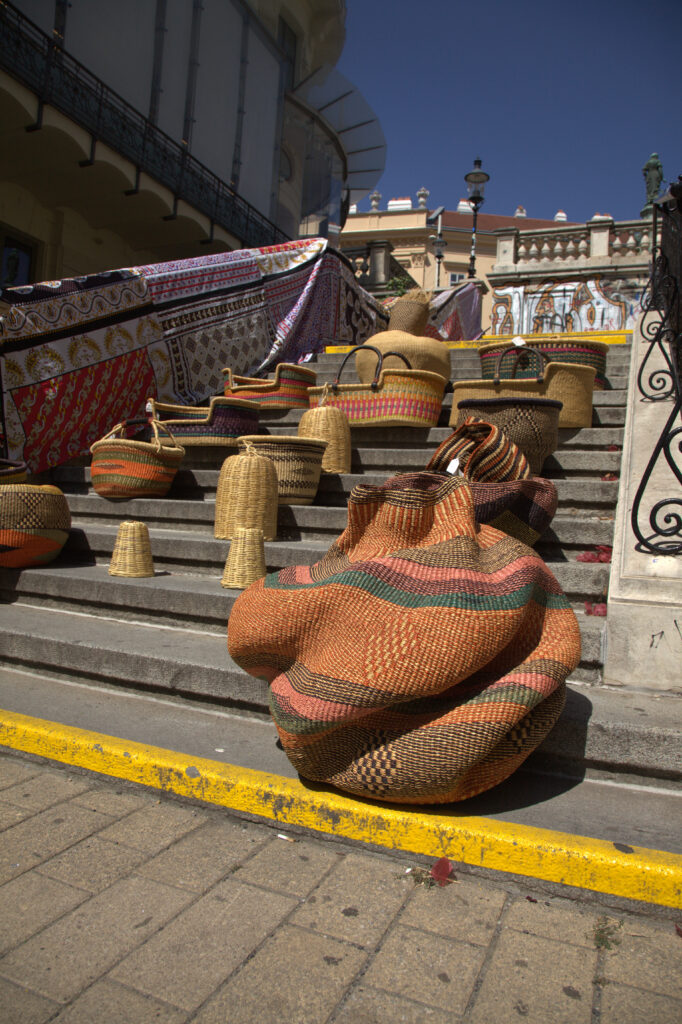 Artistic Decor Display at the Entrance of Aux Gazelles During the Afriques Festival
