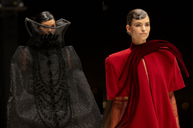 Models showcasing Saudi couture at Riyadh Fashion Week, blending tradition and modernity.
