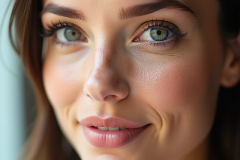 After photos of eyelid surgery and brow lift results, showcasing enhanced facial features.