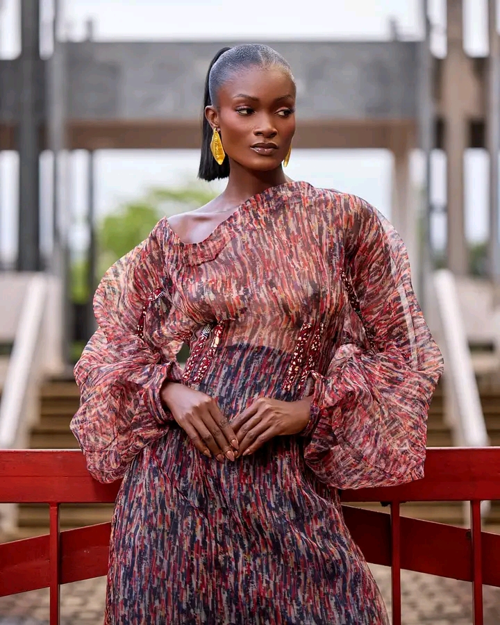 Model wearing a Christie Brown Ava top and Ruby skirt from the Fall 2024 Clarity Collection.