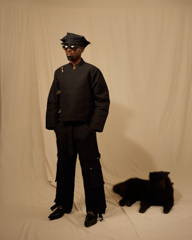 Ifeanyi Nwune Nirvana Collection - African-inspired fashion designs featuring sustainable materials like Aso Oke and Benin brass accents.