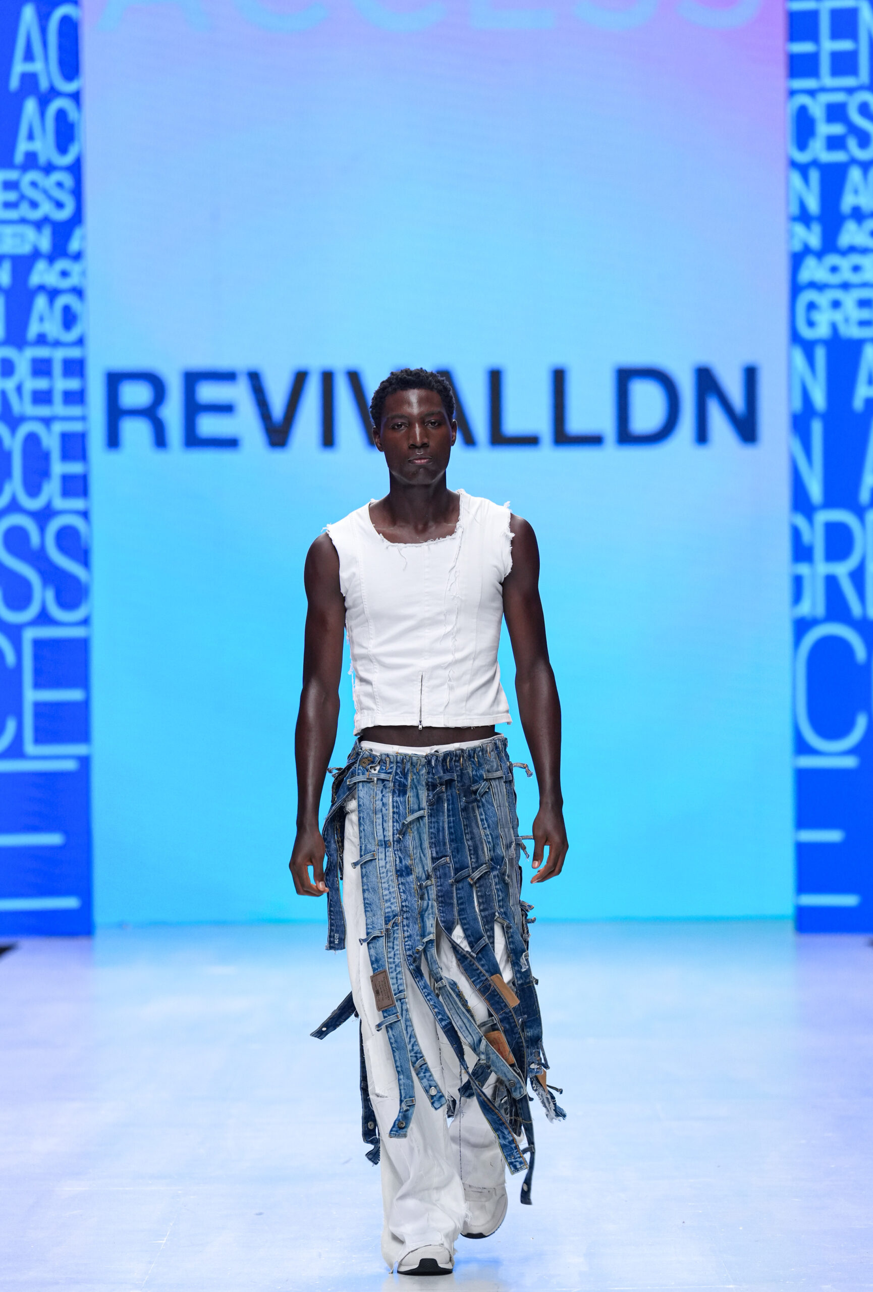 Models on Lagos Fashion Week 2024 runway, showcasing Nigerian designs with African textiles and vibrant street style.