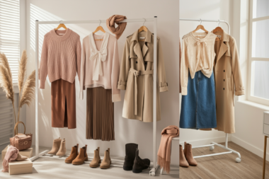 Stylish wardrobe transition tips for 2025 with holiday pieces repurposed for spring fashion.