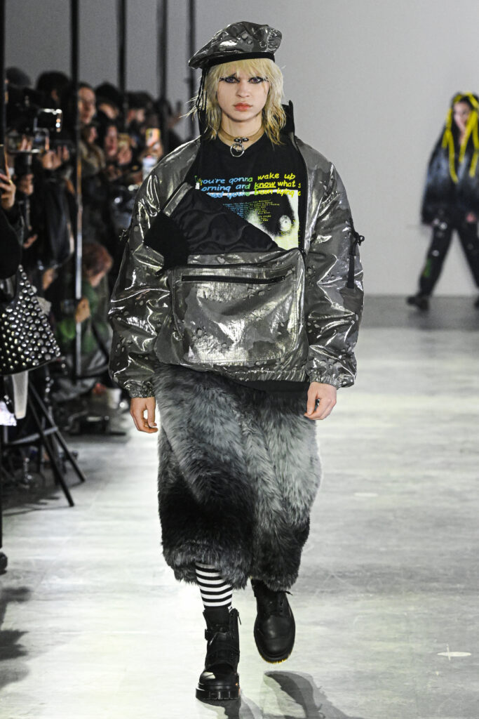 Hiroaki Sueyasu designs for KIDILL Fall/Winter 2025 Collection inspired by Harajuku's punk culture.