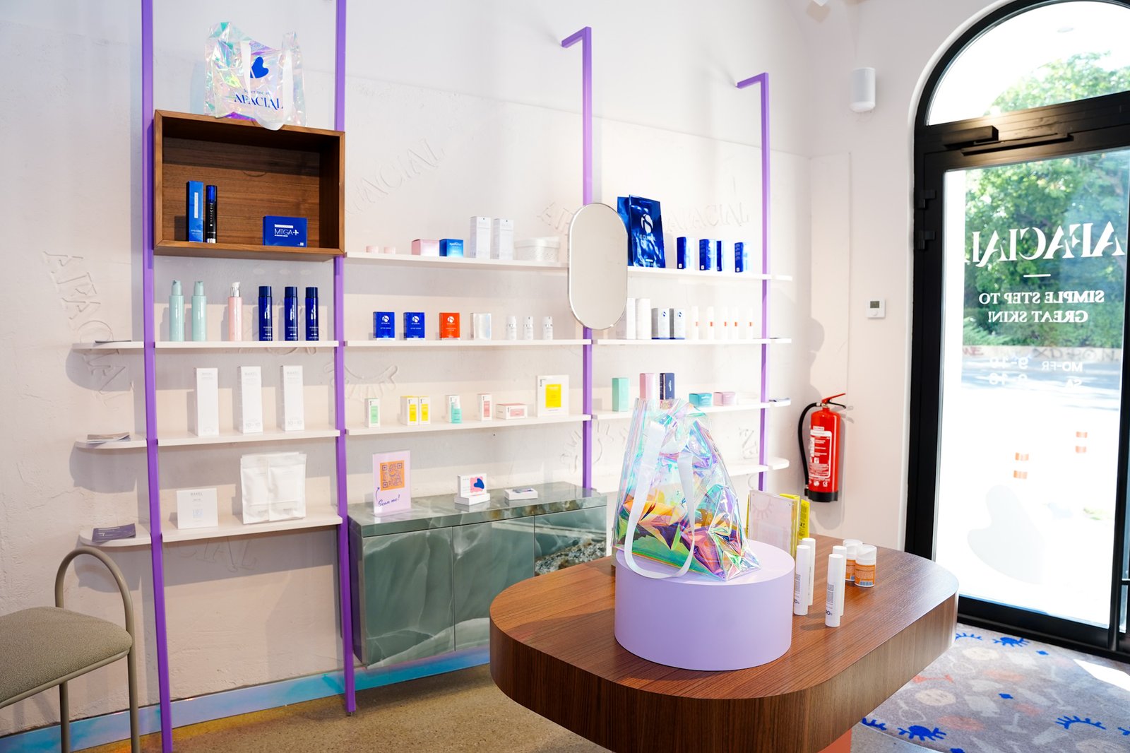 Modern skincare studio interior at Afacial Skinbar Vienna