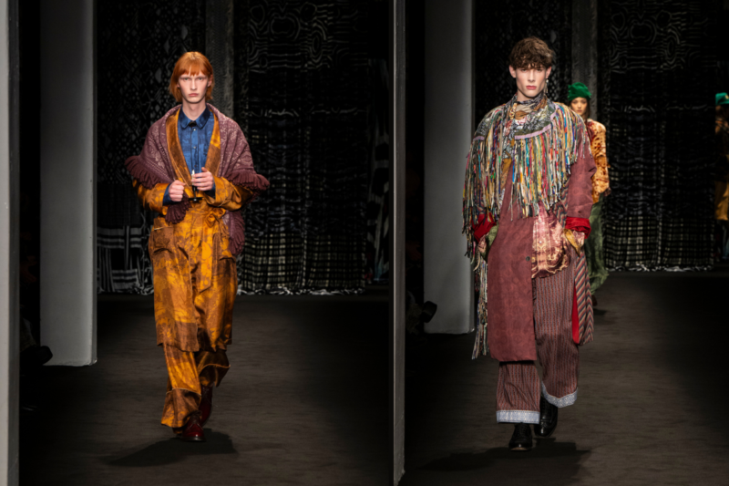 Pierre-Louis Mascia FW25 runway showcasing baroque-inspired prints