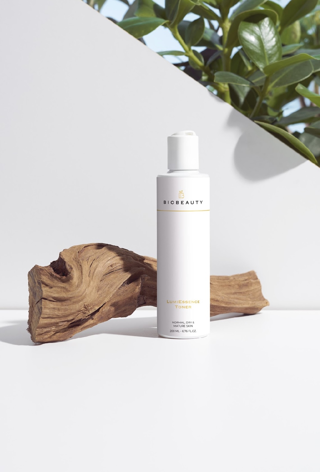 BIOBEAUTY skincare products arranged aesthetically with a pro-aging theme
