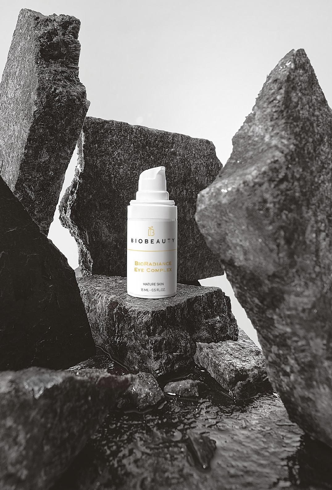 BIOBEAUTY skincare products arranged aesthetically with a pro-aging theme