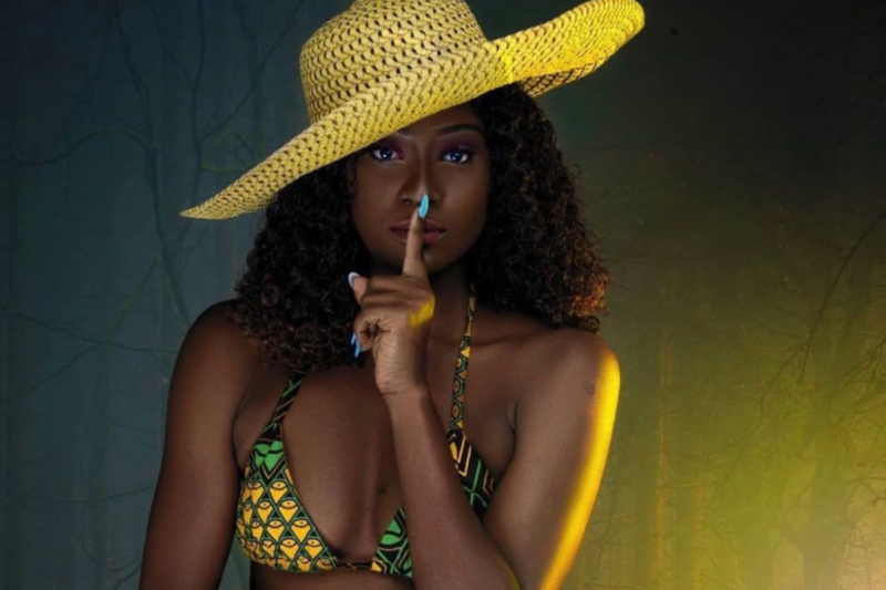 CelinaRob Ankara short and bra set styled indoors