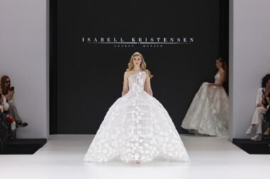 Luxury wedding gown made with recycled materials