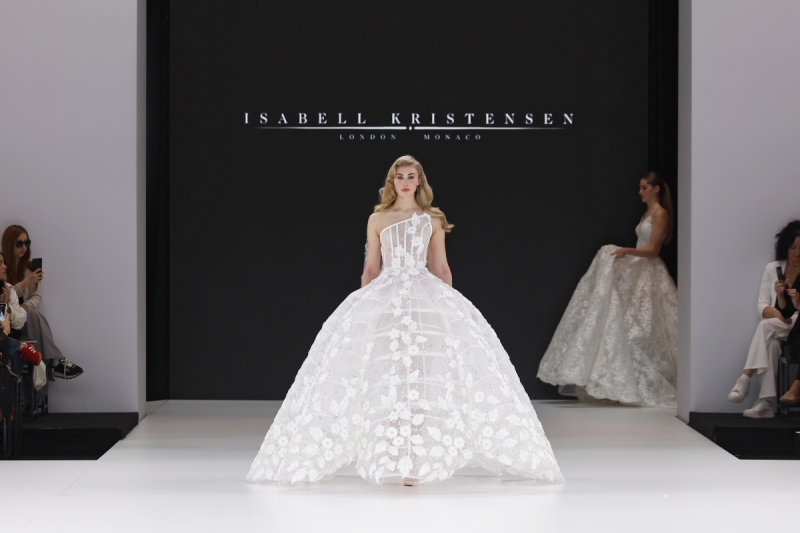 Luxury wedding gown made with recycled materials