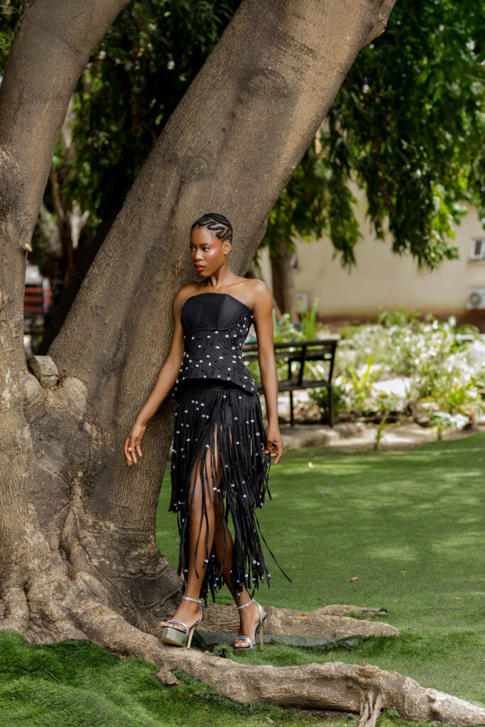NITÉMI unveils Handwork collection — model wearing handcrafted Nigerian fashion
