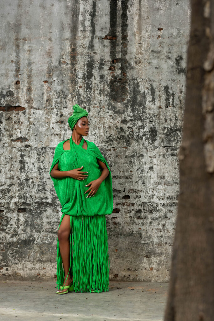 NITÉMI unveils Handwork collection — model wearing handcrafted Nigerian fashion