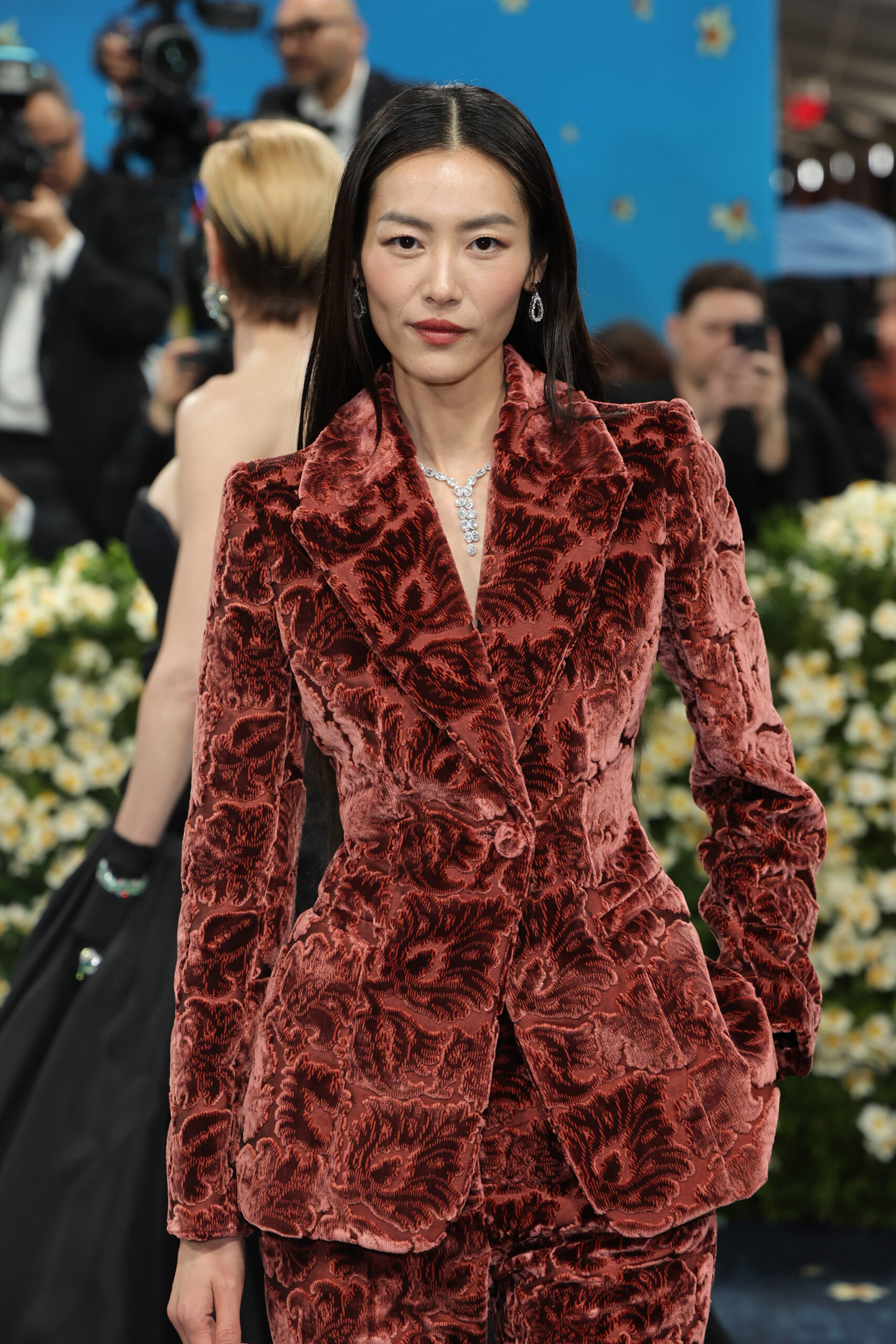 NEW YORK, NEW YORK - MAY 05: Liu Wen attends the 2025 Met Gala Celebrating "Superfine: Tailoring Black Style" at Metropolitan Museum of Art on May 05, 2025 in New York City. (Photo by Savion Washington/Getty Images)