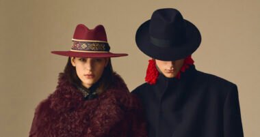 Model wearing a Borsalino hat from the Fall-Winter 2025 campaign, photographed by Pablo di Prima