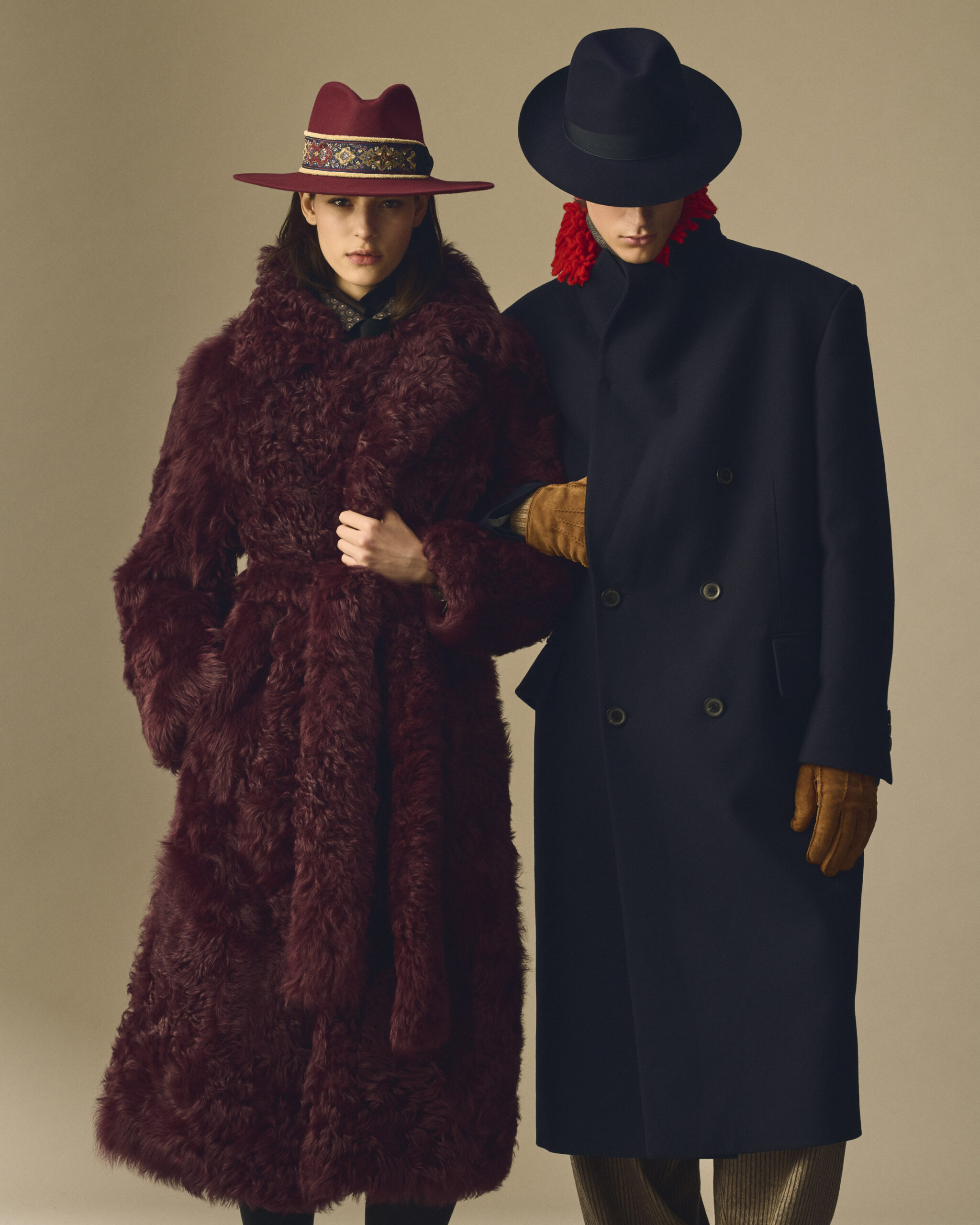 Model wearing a Borsalino hat from the Fall-Winter 2025 campaign, photographed by Pablo di Prima