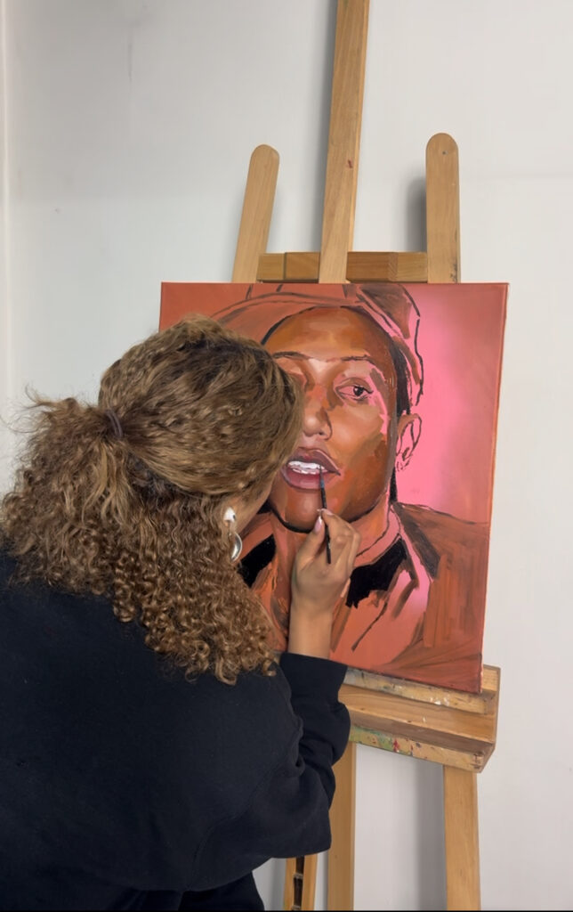 Afrofuturist painter Helen Ifeagwu in her studio