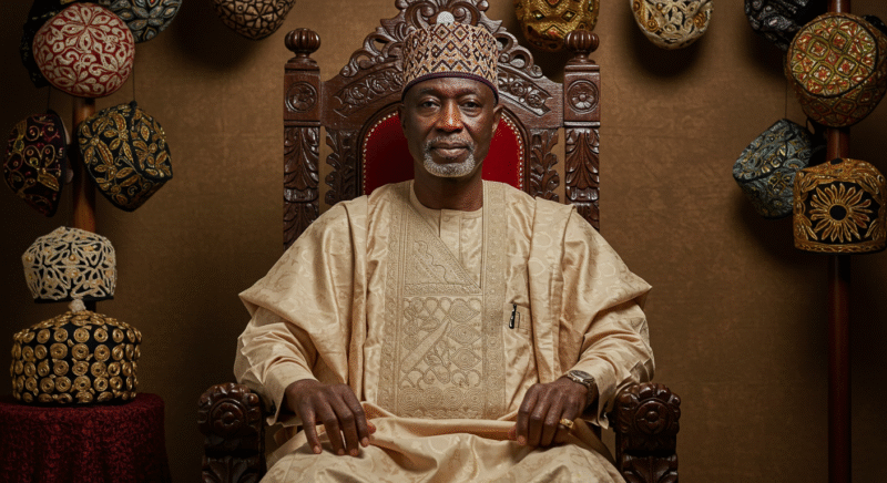 Hausa man wearing a custom Tangaran cap at a ceremony