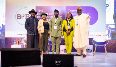 L- R: Kola Oshalusi, Convener, The Business of Photography Conference, Isabella Adediji,Founder/ Managing Director Yellow Tamarind Productions, Yinka Obebe, Founder and CEO, Pop Central, Yagazie Eguare, CEO, Gazmadu Studios, Dayo Adedayo, CEO, DayoAdedayo Photography Limited at the 2024 edition of The Business of Photography Conference