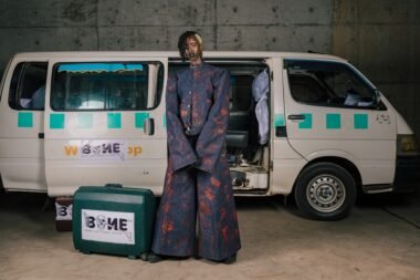Upcycled denim look by Bone Koboyi