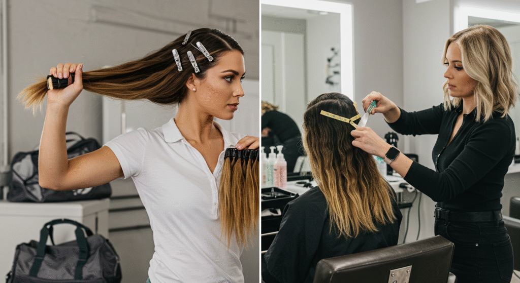 Clip-in hair extensions for natural volume