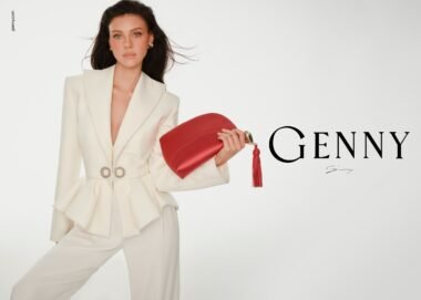 Nicola Peltz Beckham as the face of GENNY Fall/Winter 2025–26 campaign showcasing elegance and modern femininity.