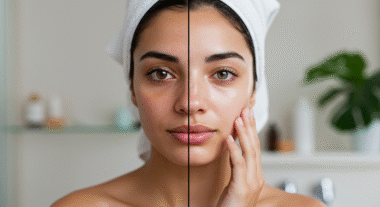 Skincare routine with double cleansing products